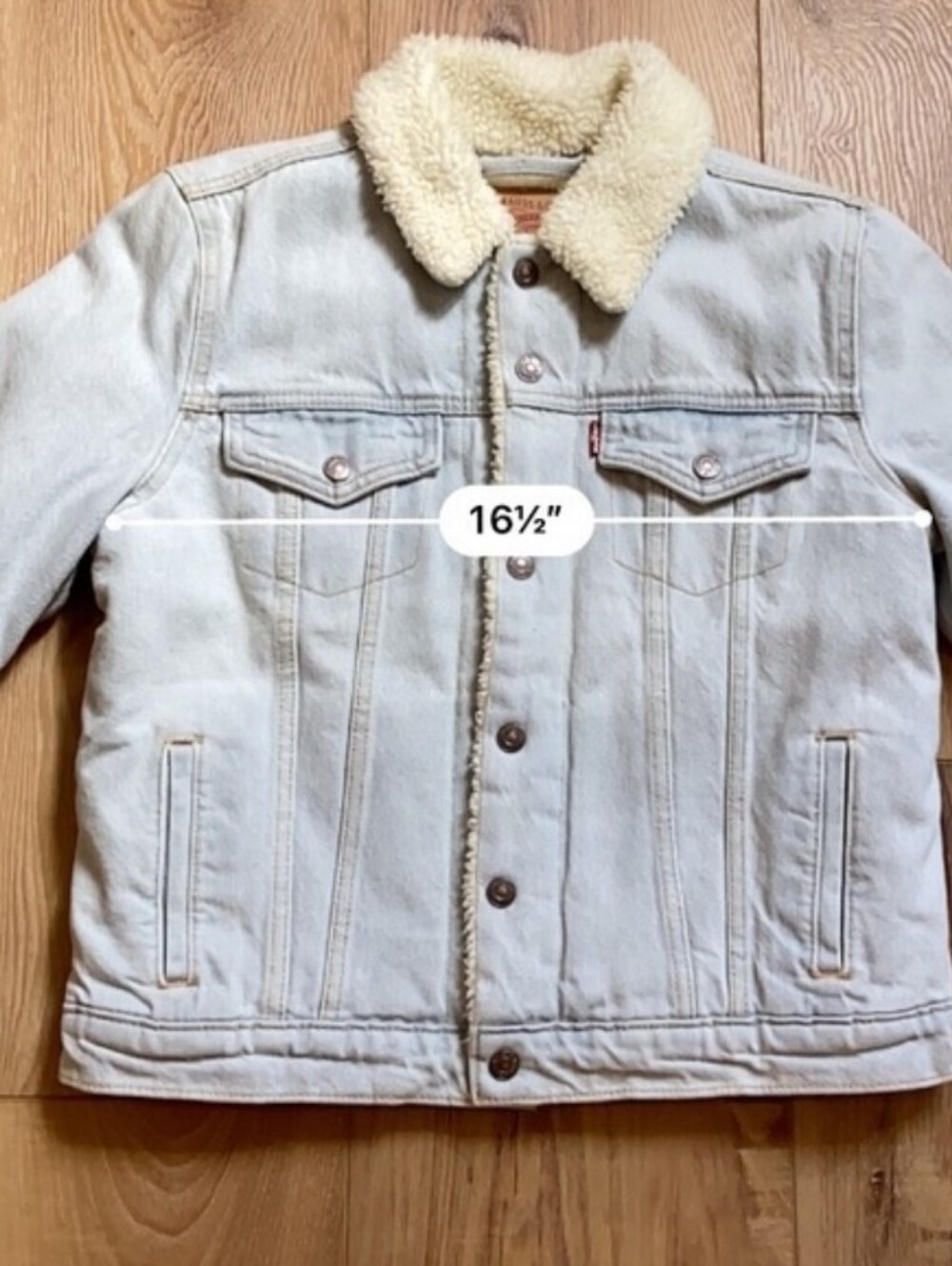 Levi's Light Blue Sherpa Denim Trucker Jacket - Picture 2 of 6